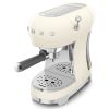 Smeg ECF02CRUK 50's Style Espresso Coffee Machine with Steam Wand, Cream