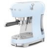 Smeg ECF02PBUK 50's Style Espresso Coffee Machine with Steam Wand, Pastel Blue