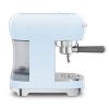 Smeg ECF02PBUK 50's Style Espresso Coffee Machine with Steam Wand, Pastel Blue