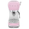 Smeg ECF02PKUK 50's Style Espresso Coffee Machine with Steam Wand, Pink