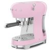 Smeg ECF02PKUK 50's Style Espresso Coffee Machine with Steam Wand, Pink