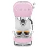 Smeg ECF02PKUK 50's Style Espresso Coffee Machine with Steam Wand, Pink