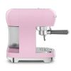 Smeg ECF02PKUK 50's Style Espresso Coffee Machine with Steam Wand, Pink