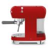 Smeg ECF02RDUK 50's Style Espresso Coffee Machine with Steam Wand, Red