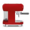 Smeg ECF02RDUK 50's Style Espresso Coffee Machine with Steam Wand, Red