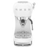 Smeg ECF02WHUK 50's Style Espresso Coffee Machine with Steam Wand, White