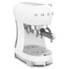 Smeg ECF02WHUK 50's Style Espresso Coffee Machine with Steam Wand, White