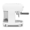 Smeg ECF02WHUK 50's Style Espresso Coffee Machine with Steam Wand, White