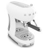 Smeg ECF02WHUK 50's Style Espresso Coffee Machine with Steam Wand, White