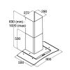 CDA ECP82SS 80cm Stainless Steel Curved Glass Extractor Chimney Hood