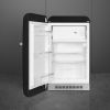 Smeg FAB10LBL6 55cm Retro 50s Style Free Standing Fridge with Ice Box in Black, Left hand hinge