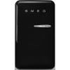 Smeg FAB10LBL6 55cm Retro 50s Style Free Standing Fridge with Ice Box in Black, Left hand hinge