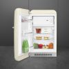 Smeg FAB10LCR6 55cm Retro 50s Style Free Standing Fridge with Ice Box in Cream, Left hand hinge