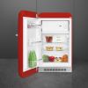 Smeg FAB10LRD6 55cm Retro 50s Style Free Standing Fridge with Ice Box in Red, Left hand hinge