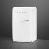 Smeg FAB10LWH6 55cm Retro 50s Style Free Standing Fridge with Ice Box in White, Left hand hinge