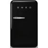 Smeg FAB10RBL6 55cm Retro 50s Style Free Standing Fridge with Ice Box in Black, Right hand hinge