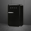 Smeg FAB10RBL6 55cm Retro 50s Style Free Standing Fridge with Ice Box in Black, Right hand hinge