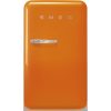 Smeg FAB10ROR6 55cm Retro 50s Style Free Standing Fridge with Ice Box in Orange, Right hand hinge