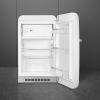 Smeg FAB10RWH6 55cm Retro 50s Style Free Standing Fridge with Ice Box in White, Right hand hinge