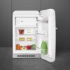 Smeg FAB10RWH6 55cm Retro 50s Style Free Standing Fridge with Ice Box in White, Right hand hinge
