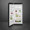 Smeg FAB28LBL6UK 60cm Retro 50s Style Free Standing Fridge with Ice Box in Black, Left Hand Hinge