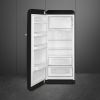 Smeg FAB28LBL6UK 60cm Retro 50s Style Free Standing Fridge with Ice Box in Black, Left Hand Hinge