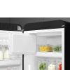Smeg FAB28LBL6UK 60cm Retro 50s Style Free Standing Fridge with Ice Box in Black, Left Hand Hinge
