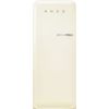 Smeg FAB28LCR6UK 60cm Retro 50s Style Free Standing Fridge with Ice Box in Cream, Left Hand Hinge