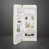 Smeg FAB28LCR6UK 60cm Retro 50s Style Free Standing Fridge with Ice Box in Cream, Left Hand Hinge