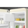 Smeg FAB28LCR6UK 60cm Retro 50s Style Free Standing Fridge with Ice Box in Cream, Left Hand Hinge