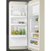 Smeg FAB28LCR6UK 60cm Retro 50s Style Free Standing Fridge with Ice Box in Cream, Left Hand Hinge