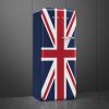 Smeg FAB28LDUJ5 60cm Retro 50s Style Free Standing Fridge with Ice Box in Union Jack Colours, Left Hand Hinge