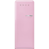 Smeg FAB28LPK6 60cm Retro 50s Style Free Standing Fridge with Ice Box in Pink, Left Hand Hinge
