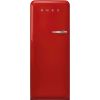 Smeg FAB28LRD6UK 60cm Retro 50s Style Free Standing Fridge with Ice Box in Red, Left Hand Hinge