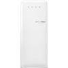 Smeg FAB28LWH6UK 60cm Retro 50s Style Free Standing Fridge with Ice Box in White, Left Hand Hinge