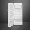Smeg FAB28LWH6UK 60cm Retro 50s Style Free Standing Fridge with Ice Box in White, Left Hand Hinge