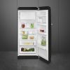 Smeg FAB28RBL6UK 60cm Retro 50s Style Free Standing Fridge with Ice Box in Black, Right Hand Hinge