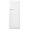 Smeg FAB28RWH6UK 60cm Retro 50s Style Free Standing Fridge with Ice Box in White, Right Hand Hinge