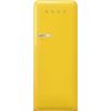 Smeg FAB28RYW6 60cm Retro 50s Style Free Standing Fridge with Ice Box in Yellow, Right Hand Hinge