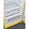 Smeg FAB28RYW6 60cm Retro 50s Style Free Standing Fridge with Ice Box in Yellow, Right Hand Hinge