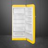 Smeg FAB28RYW6 60cm Retro 50s Style Free Standing Fridge with Ice Box in Yellow, Right Hand Hinge
