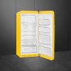 Smeg FAB28RYW6 60cm Retro 50s Style Free Standing Fridge with Ice Box in Yellow, Right Hand Hinge