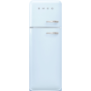 Smeg FAB30LPB6UK 60cm Retro 50s Style Left Hand Hinge Freezer over Fridge in  Pastel Blue