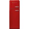 Smeg FAB30LRD5UK 60cm Retro 50s Style Left Hand Hinge Freezer over Fridge in Red