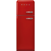 Smeg FAB30LRD6UK 60cm Retro 50s Style Left Hand Hinge Freezer over Fridge in Red