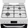 Hotpoint HTG6GDCW Twin Cavity Glass Lid Gas Cooker White