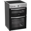 Indesit IDE6VDCS1 Freestanding 60cm Hydrolytic Double Oven Cooker with Ceramic Hob in Silver A Rated