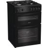 Indesit IDG6GB Freestanding 60cm Gas Double Oven Cooker in Black A+ Rated