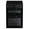 Indesit ITE6VMB Freestanding 60cm Steam&Clean Twin Cavity Cooker with Ceramic Hob in Black A Rated