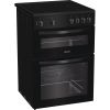 Indesit ITE6VMB Freestanding 60cm Steam&Clean Twin Cavity Cooker with Ceramic Hob in Black A Rated